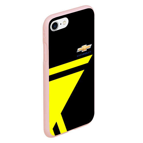 Чехол iPhone 7/8 матовый Chevrolet yellow star / 3D-Светло-розовый – фото 2