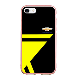 Чехол iPhone 7/8 матовый Chevrolet yellow star, цвет: 3D-светло-розовый