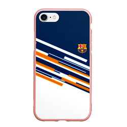 Чехол iPhone 7/8 матовый Реал мадрид текстура футбол спорт, цвет: 3D-светло-розовый
