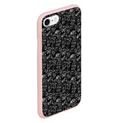 Чехол iPhone 7/8 матовый Черепа с меткой жертвы, цвет: 3D-светло-розовый — фото 2
