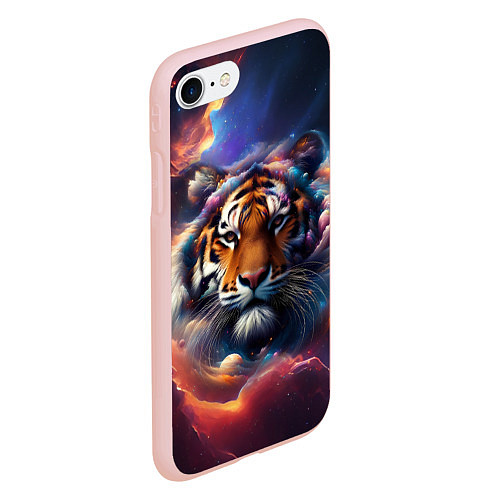 Чехол iPhone 7/8 матовый Космический лев / 3D-Светло-розовый – фото 2