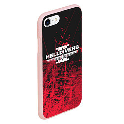 Чехол iPhone 7/8 матовый Helldivers 2 red, цвет: 3D-светло-розовый — фото 2