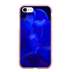 Чехол iPhone 7/8 матовый Неоновый синий цветок, цвет: 3D-светло-розовый