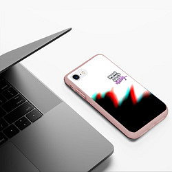Чехол iPhone 7/8 матовый GTA glitch текстура вайсити, цвет: 3D-светло-розовый — фото 2