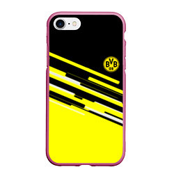 Чехол iPhone 7/8 матовый Borussia текстура спорт, цвет: 3D-малиновый