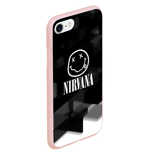 Чехол iPhone 7/8 матовый Nirvana текстура рок / 3D-Светло-розовый – фото 2