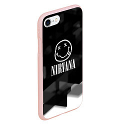 Чехол iPhone 7/8 матовый Nirvana текстура рок, цвет: 3D-светло-розовый — фото 2