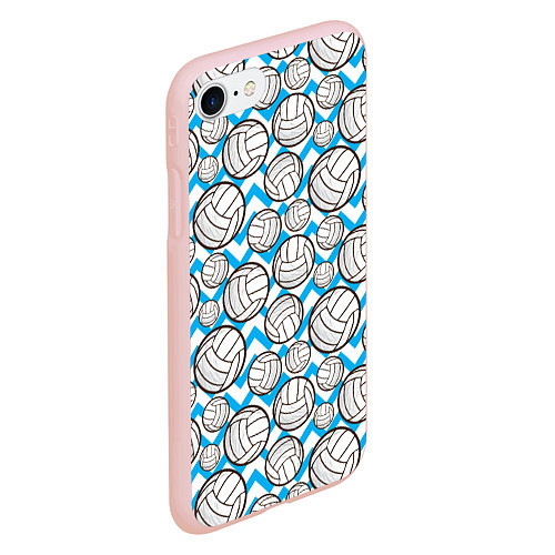 Чехол iPhone 7/8 матовый Мячи волейбольные паттерн / 3D-Светло-розовый – фото 2