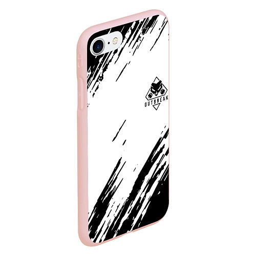 Чехол iPhone 7/8 матовый Rainbow six текстура краски штрихи / 3D-Светло-розовый – фото 2