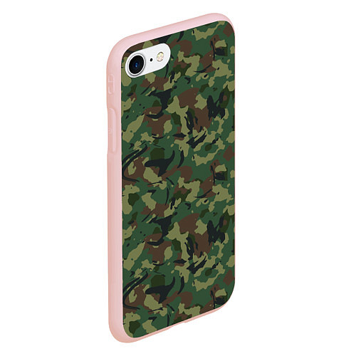 Чехол iPhone 7/8 матовый Камуфляж Woodland классический / 3D-Светло-розовый – фото 2