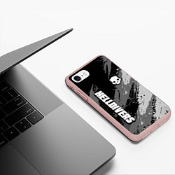 Чехол iPhone 7/8 матовый Helldivers 2: Skull Logo, цвет: 3D-светло-розовый — фото 2