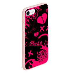 Чехол iPhone 7/8 матовый Lil peep pink steel rap, цвет: 3D-светло-розовый — фото 2