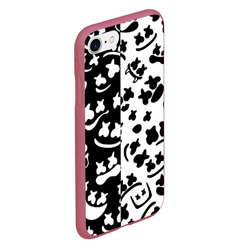 Чехол iPhone 7/8 матовый Marshmello music pattern / 3D-Малиновый – фото 2