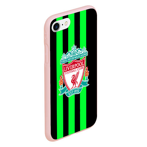 Чехол iPhone 7/8 матовый Liverpool line green / 3D-Светло-розовый – фото 2