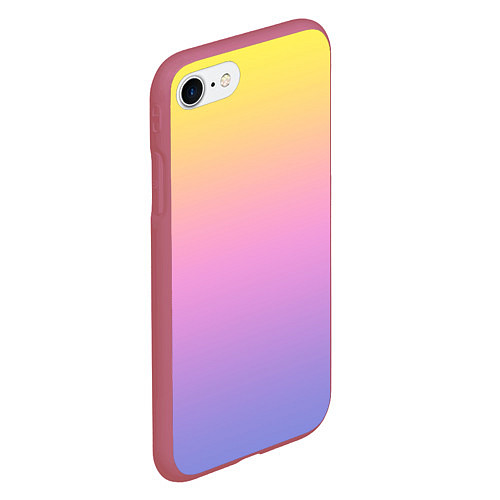 Чехол iPhone 7/8 матовый Нежный жёлто-сиреневый градиент / 3D-Малиновый – фото 2