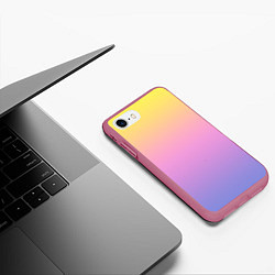 Чехол iPhone 7/8 матовый Нежный жёлто-сиреневый градиент, цвет: 3D-малиновый — фото 2