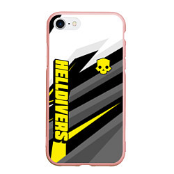 Чехол iPhone 7/8 матовый Helldivers 2: Uniform Yellow x White, цвет: 3D-светло-розовый