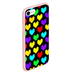 Чехол iPhone 7/8 матовый Undertale heart pattern, цвет: 3D-светло-розовый — фото 2
