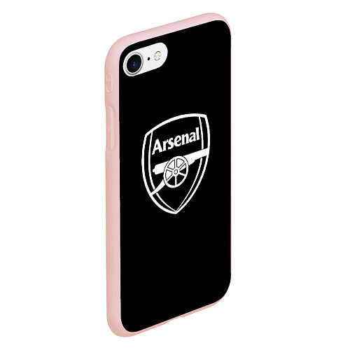 Чехол iPhone 7/8 матовый Arsenal fc белое лого / 3D-Светло-розовый – фото 2