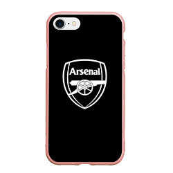 Чехол iPhone 7/8 матовый Arsenal fc белое лого, цвет: 3D-светло-розовый