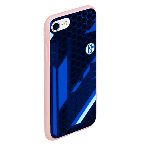 Чехол iPhone 7/8 матовый Schalke 04 sport geometry / 3D-Светло-розовый – фото 2