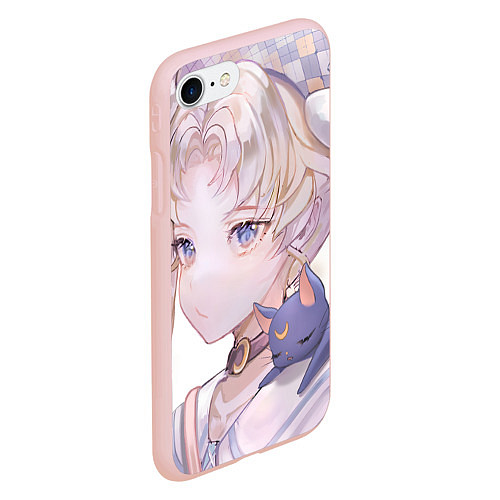 Чехол iPhone 7/8 матовый Sailor Moon Усаги Цукино / 3D-Светло-розовый – фото 2
