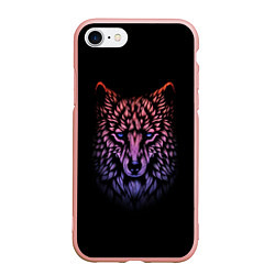 Чехол iPhone 7/8 матовый Realistic gradient wolf, цвет: 3D-светло-розовый