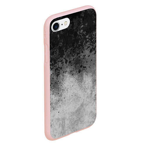 Чехол iPhone 7/8 матовый Абстракция - серые чернила / 3D-Светло-розовый – фото 2