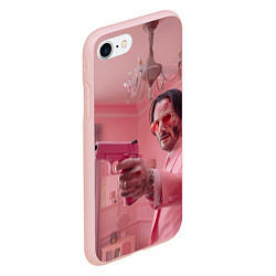 Чехол iPhone 7/8 матовый Джон Уик в розовом костюме, цвет: 3D-светло-розовый — фото 2