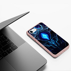 Чехол iPhone 7/8 матовый Магическая синяя абстракция, цвет: 3D-светло-розовый — фото 2