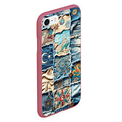 Чехол iPhone 7/8 матовый Пэчворк из Турции, цвет: 3D-малиновый — фото 2