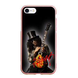 Чехол iPhone 7/8 матовый Slash музыкант группы Guns N Roses, цвет: 3D-светло-розовый