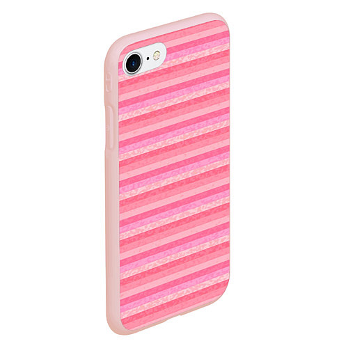 Чехол iPhone 7/8 матовый Нежный розовый полосатый / 3D-Светло-розовый – фото 2