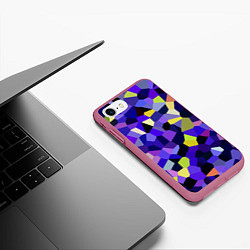 Чехол iPhone 7/8 матовый Мозаика фиолетовая, цвет: 3D-малиновый — фото 2