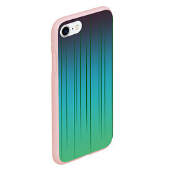Чехол iPhone 7/8 матовый Хаотичные зеленые линии, цвет: 3D-светло-розовый — фото 2