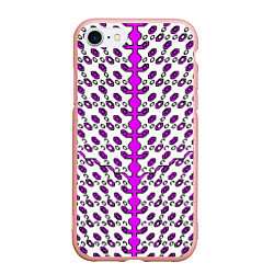 Чехол iPhone 7/8 матовый Розовые киберпанк ячейки на белом фоне