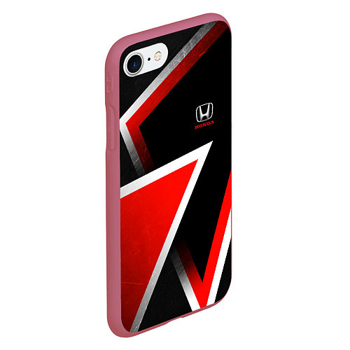 Чехол iPhone 7/8 матовый Honda - красные треугольники / 3D-Малиновый – фото 2