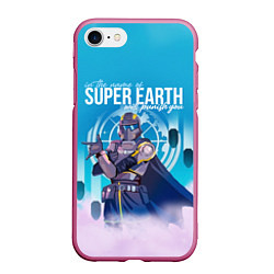 Чехол iPhone 7/8 матовый In the name of super earth - Helldivers 2, цвет: 3D-малиновый