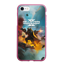 Чехол iPhone 7/8 матовый Helldivers 2 art for the game, цвет: 3D-малиновый