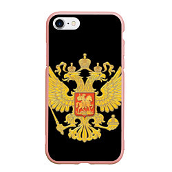 Чехол iPhone 7/8 матовый Герб России: золото