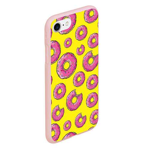 Чехол iPhone 7/8 матовый Пончики Гомера / 3D-Светло-розовый – фото 2
