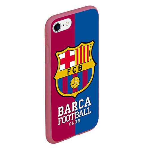 Чехол iPhone 7/8 матовый Barca Football / 3D-Малиновый – фото 2