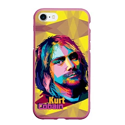 Чехол iPhone 7/8 матовый Kurt Cobain: Abstraction, цвет: 3D-малиновый