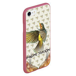 Чехол iPhone 7/8 матовый Imagine Dragons: Fly, цвет: 3D-малиновый — фото 2