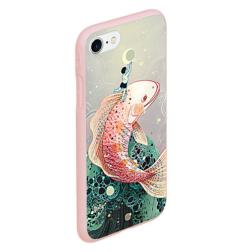 Чехол iPhone 7/8 матовый Рыба / 3D-Светло-розовый – фото 2
