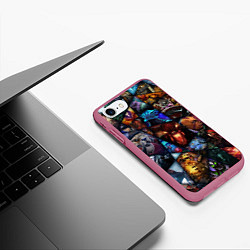 Чехол iPhone 7/8 матовый Dota 2: All Pick, цвет: 3D-малиновый — фото 2