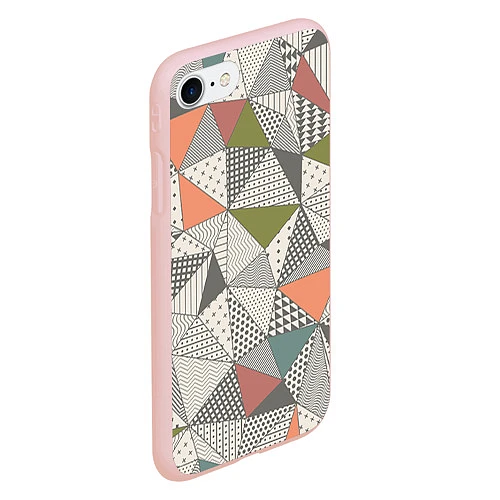 Чехол iPhone 7/8 матовый Геометрия / 3D-Светло-розовый – фото 2