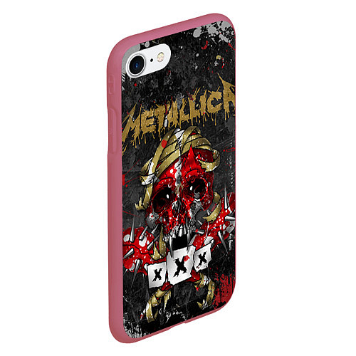 Чехол iPhone 7/8 матовый Metallica XXX / 3D-Малиновый – фото 2