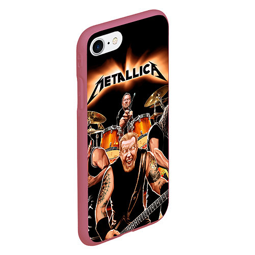 Чехол iPhone 7/8 матовый Metallica Band / 3D-Малиновый – фото 2