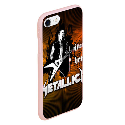 Чехол iPhone 7/8 матовый Metallica: James Hetfield / 3D-Светло-розовый – фото 2